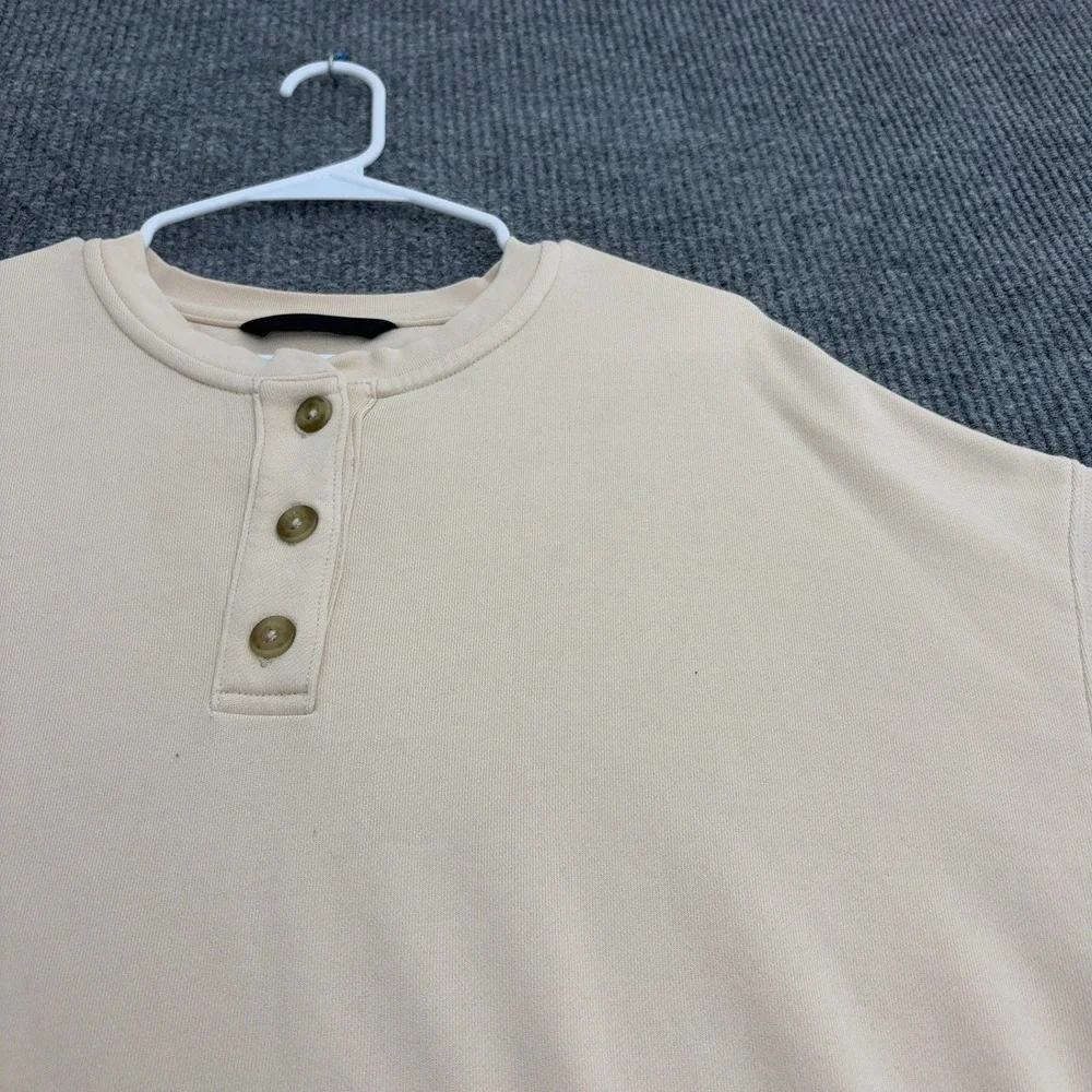 Carhartt Sweatshirt Womens L Yellow Cotton Henley Loose Fit Gorpcore Casual